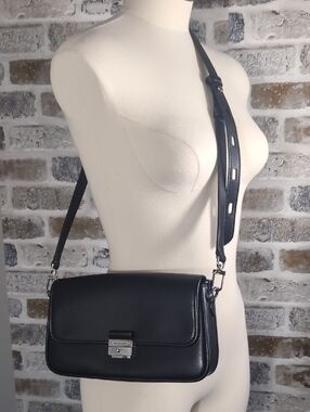 Michael Kors Black Bradshaw Bag Silver Hardware.